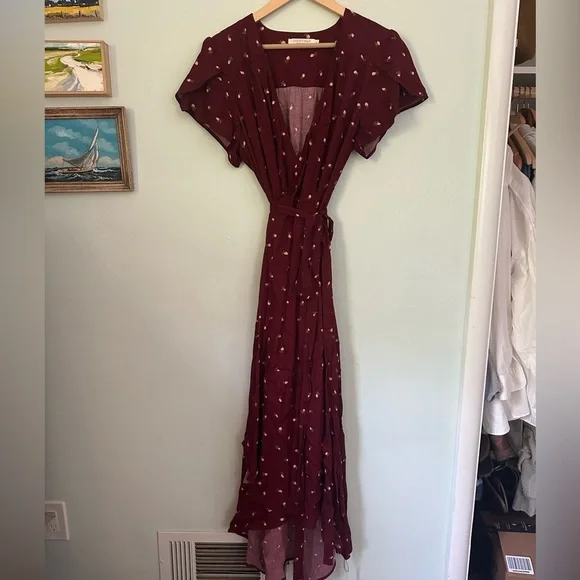 NWT Christy Dawn The Autumn wrap dress in red floral - Picture 2 of 8